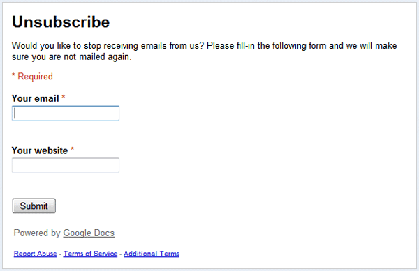 Unsubscribe scam
