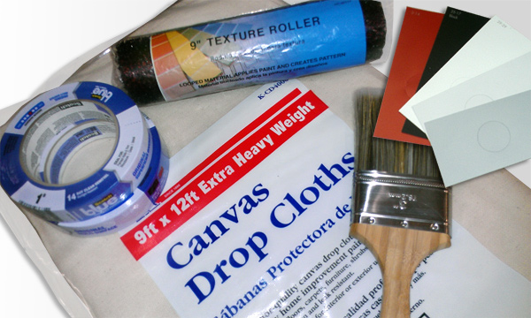 Painting Supplies for Faux Finish Stone Wall hanging backdrop