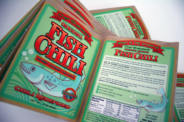 Chef Shabazzs Fish Chil Printed labels on a Roll